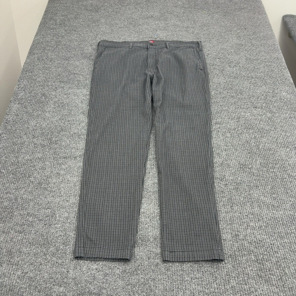 Levis XX‎ Chino Pants Mens 38x32 Grey Cotton Blend Standard Taper Plaid Casual